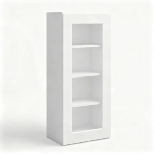 White Shaker Wall Cabinet Double Glass Doors