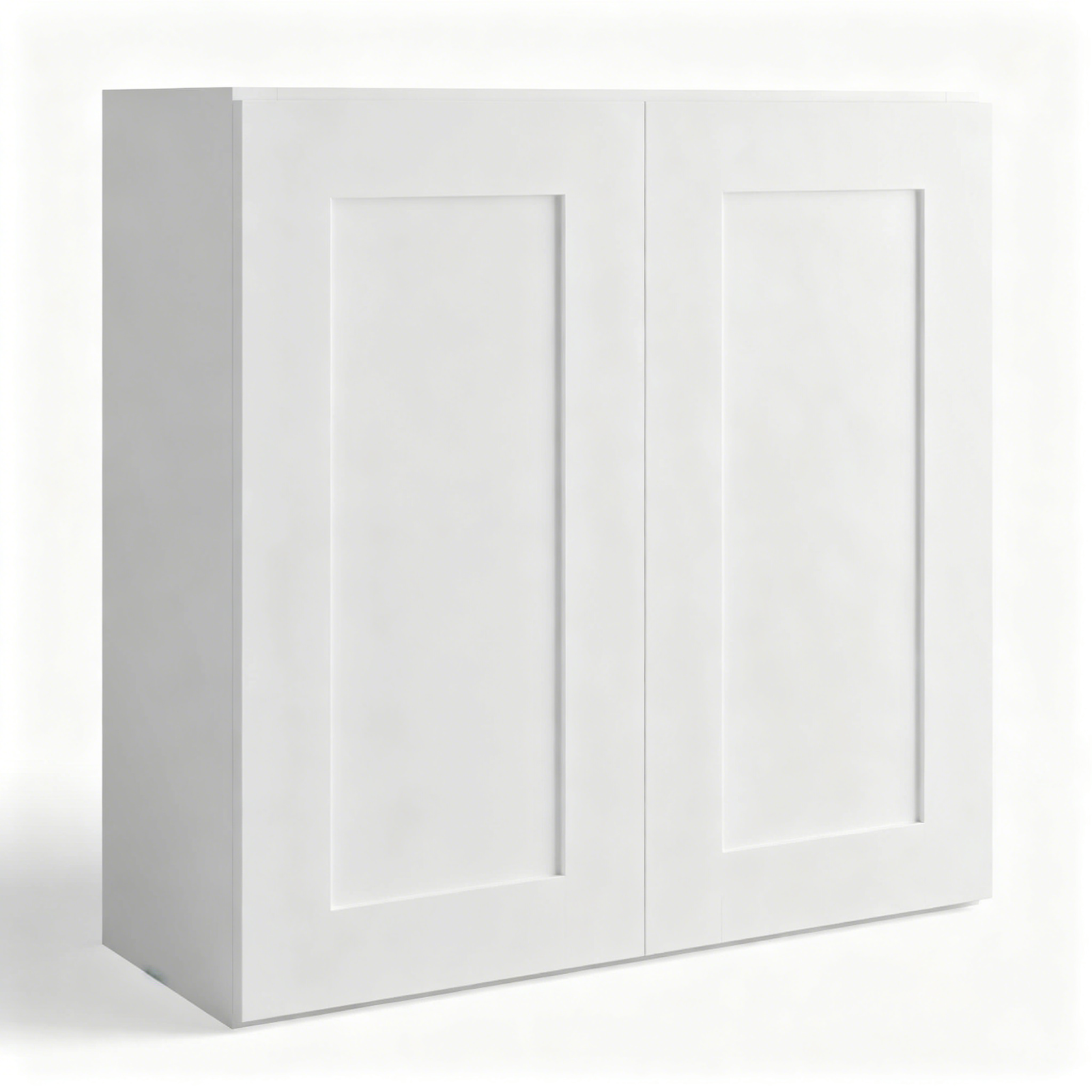 White Shaker Wall Cabinet Double Doors