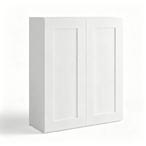 White Shaker Wall Cabinet Double Doors