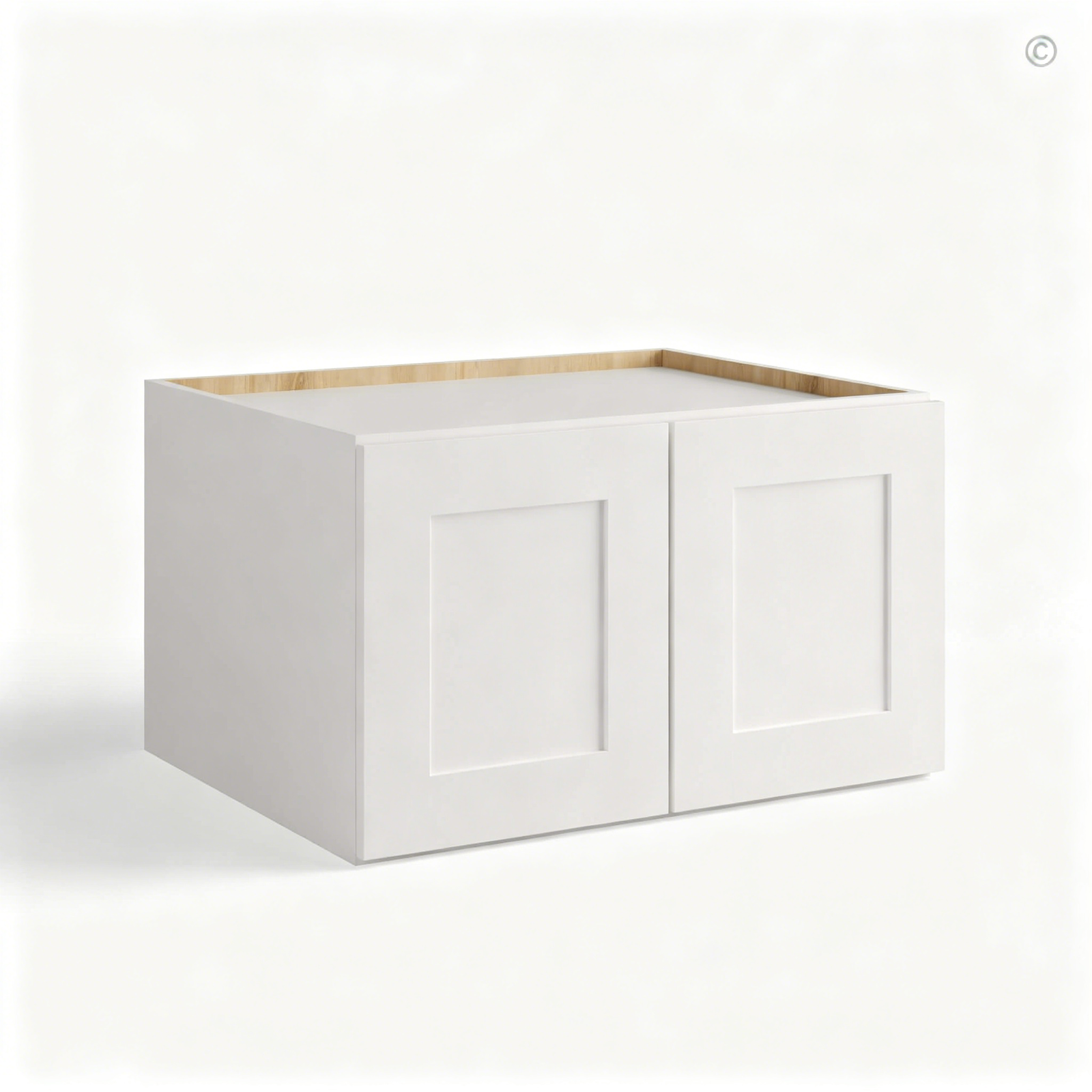 White Shaker Refrigerator Wall Cabinet Double doors