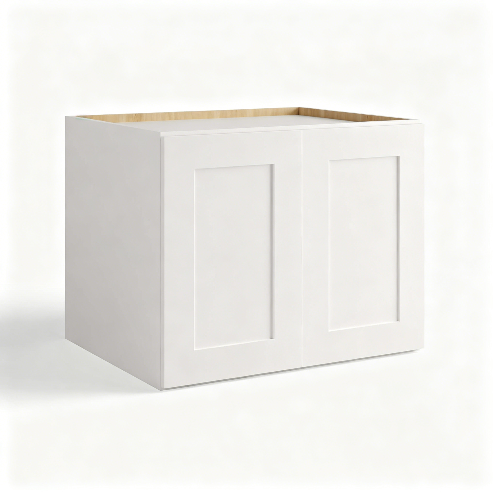 White Shaker Refrigerator Wall Cabinet Double doors