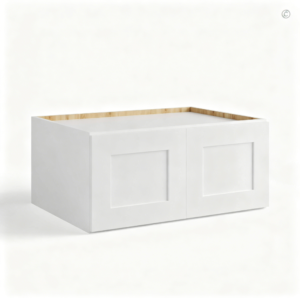 White Shaker Refrigerator Wall Cabinet Double doors