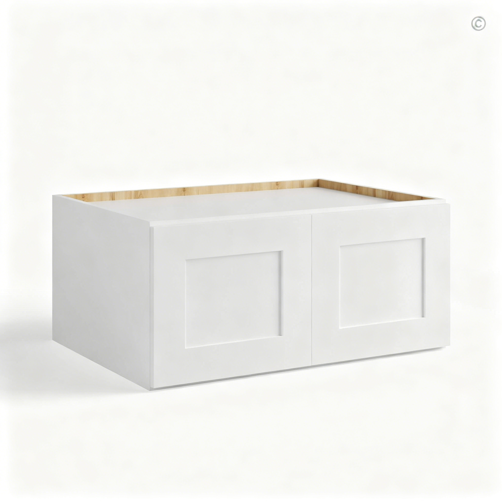 White Shaker Refrigerator Wall Cabinet Double doors