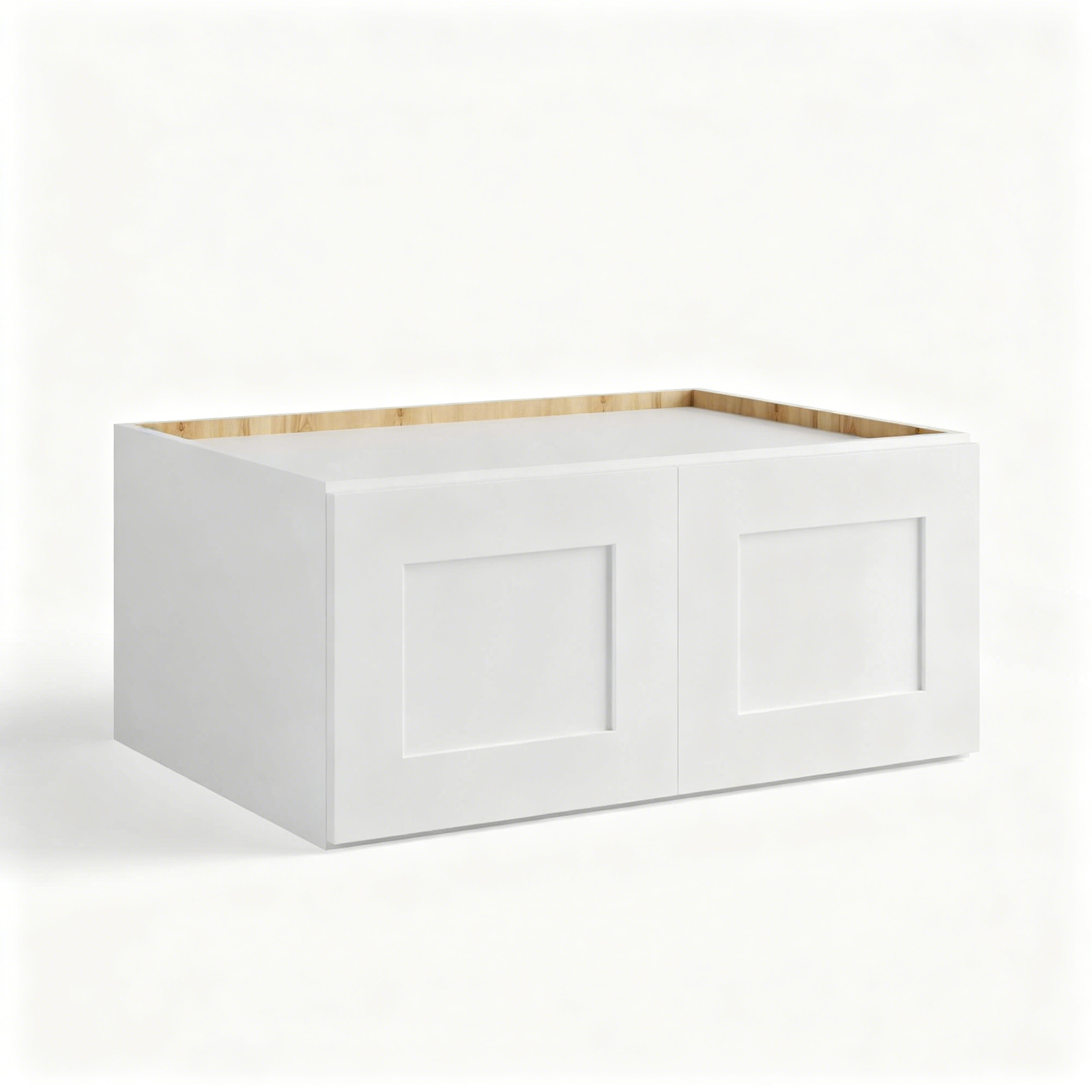 White Shaker Refrigerator Wall Cabinet Double doors