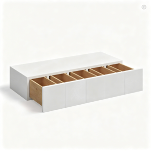 White Shaker Wall Spice Drawer 30"W x 6"H x 12"D