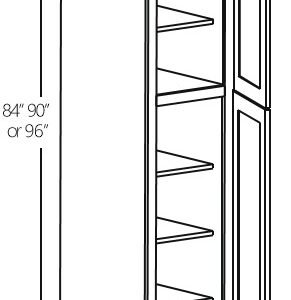 Slim White OakVanity Utility Pantry | 18"W x 84"-96"H x 24"D