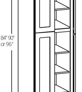 Slim White OakVanity Utility Pantry | 24"W x 84"-96"H x 24"D