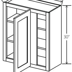 Gray Shaker Wall Blind Corner Cabinet | 24"W-36" x 30"H x 12"D