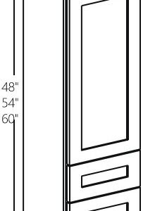 Slim White OakVanity Wall Tower Cabinet | 18"W x 48"-60"H x 12"D
