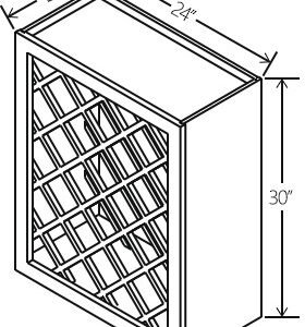 Slim White OakVanity Wine Rack | 24"W x 30"H x 12"D