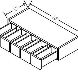 Gray  Shaker Wall Spice Drawer | 30"W x 6"H x 12"D